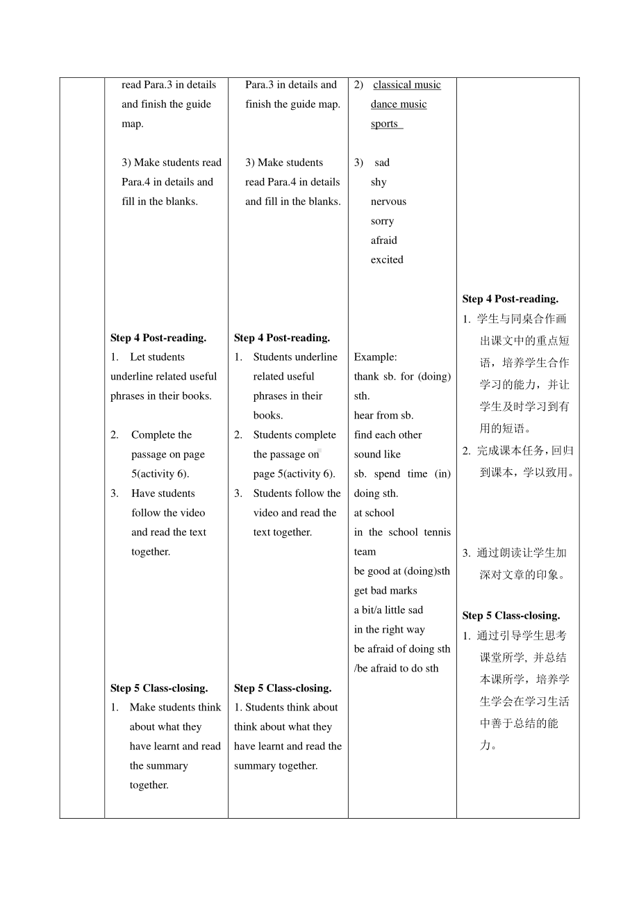 外研版八年级下册英语教案：Module 1Unit2 I feel nervous when I speak Chinese.doc_第3页