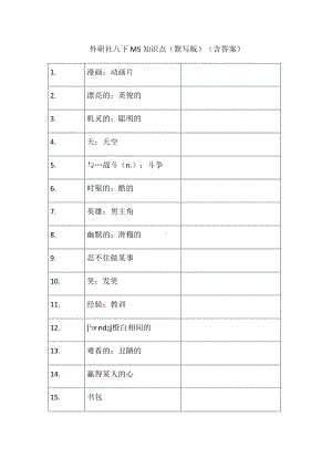 外研版八年级下册英语Module5知识点（默写版）（含答案）.docx