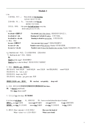 外研版八年级下册英语Moudle 1-Moudle 5笔记（含答案）.docx