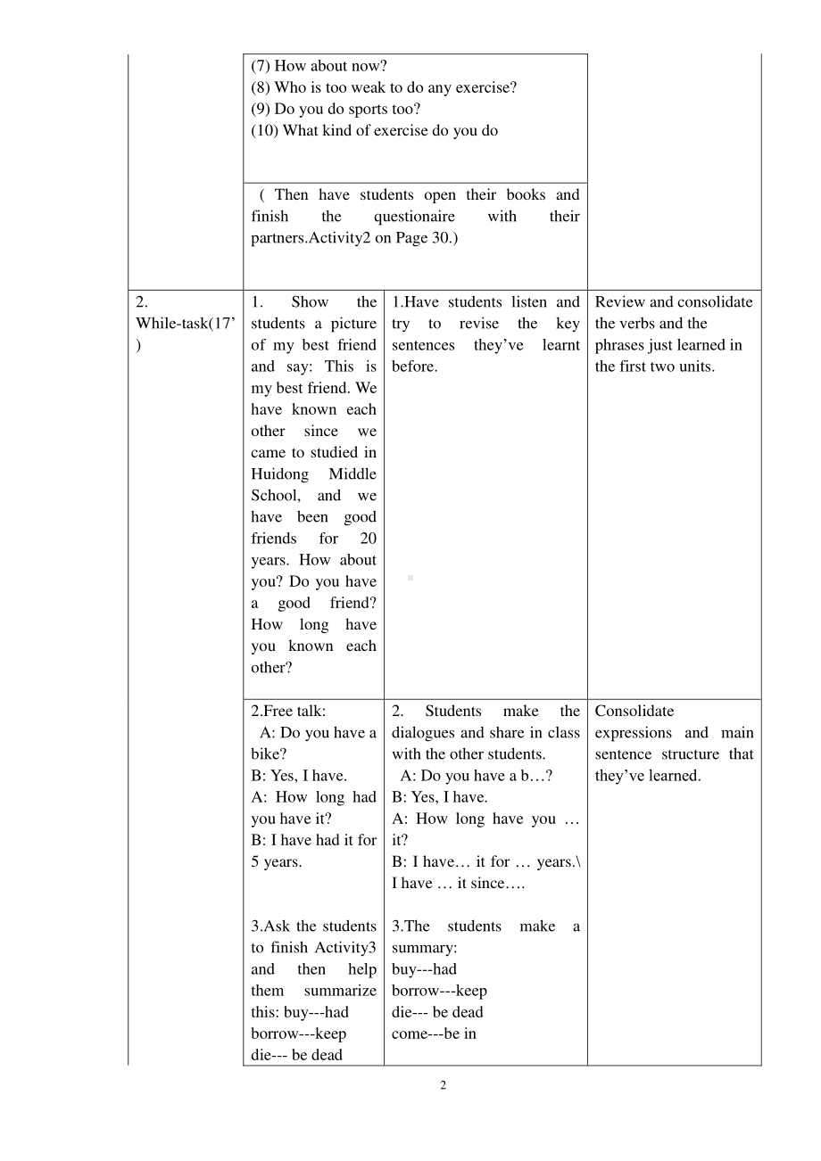 外研版八年级下册英语Module 4 Unit 3教学设计.doc_第2页