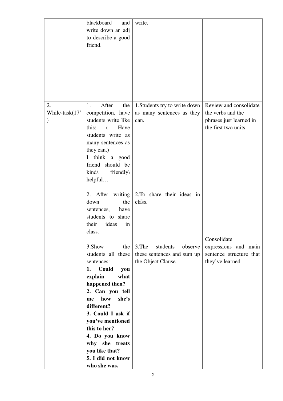 外研版八年级下册英语Module 9 Unit 3教学设计.doc_第2页