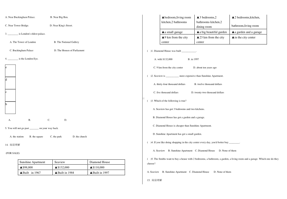 外研版八年级下册英语阅读训练（含答案）.docx_第3页