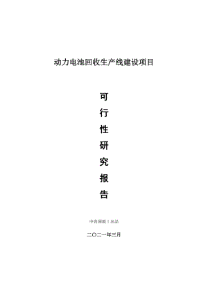 动力电池回收建设项目可行性研究报告.doc