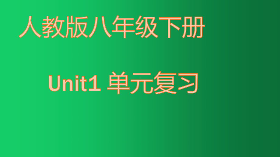 2021年人教版（Go for it) 八年级下册英语Unit1单元复习.pptx_第1页