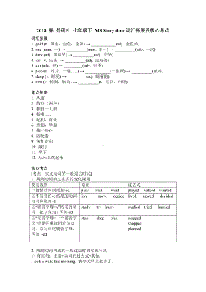 外研版七年级下册英语M8 Story Time词汇拓展及核心考点.wps