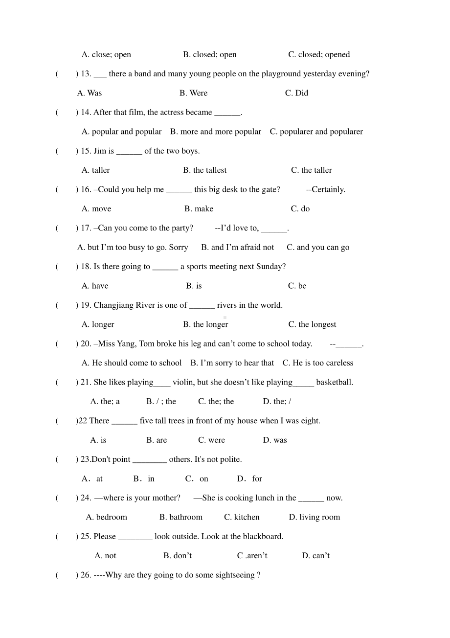 外研版七年级下册英语期末综合测试题（Word版含答案）.doc_第2页