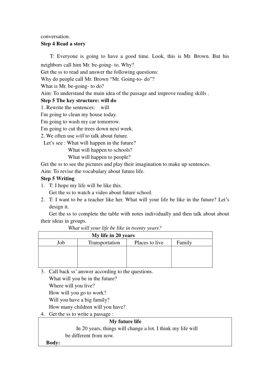 外研版七年级下册英语Revision module A 教案.doc_第3页