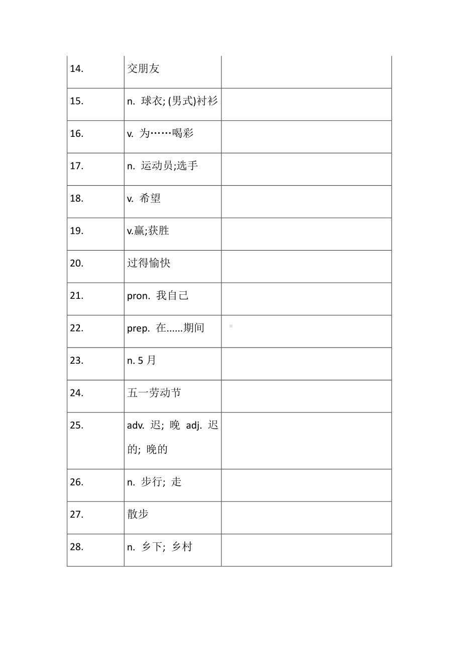 外研版七年级下册英语Module3知识点（默写版）（含答案）.docx_第2页