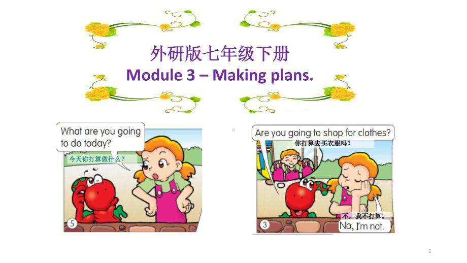 外研版七年级下册英语Module 3 Making plans 复习 ppt课件.pptx_第1页