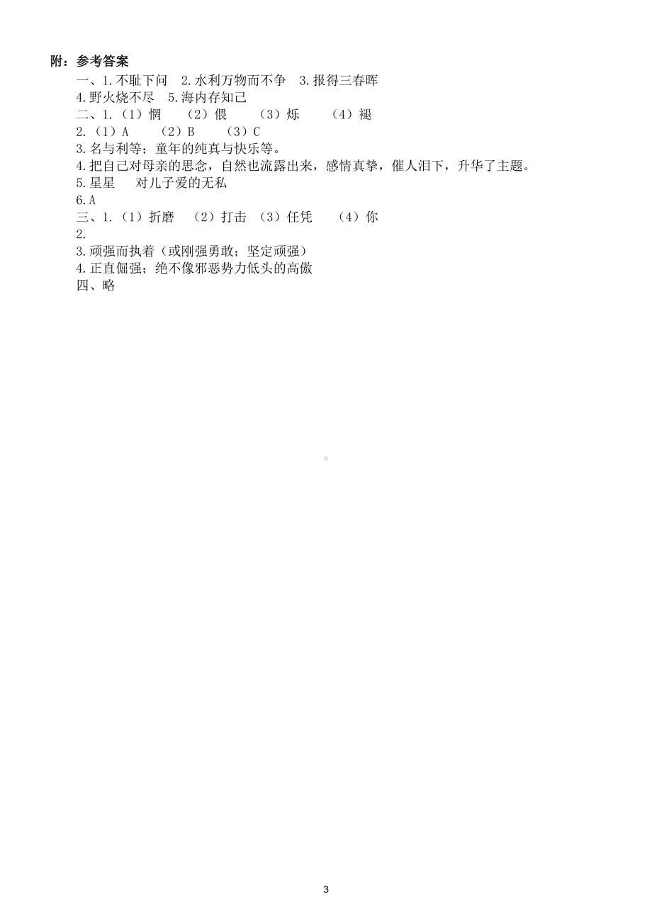 小学语文师大附中小升初试卷及答案.doc_第3页