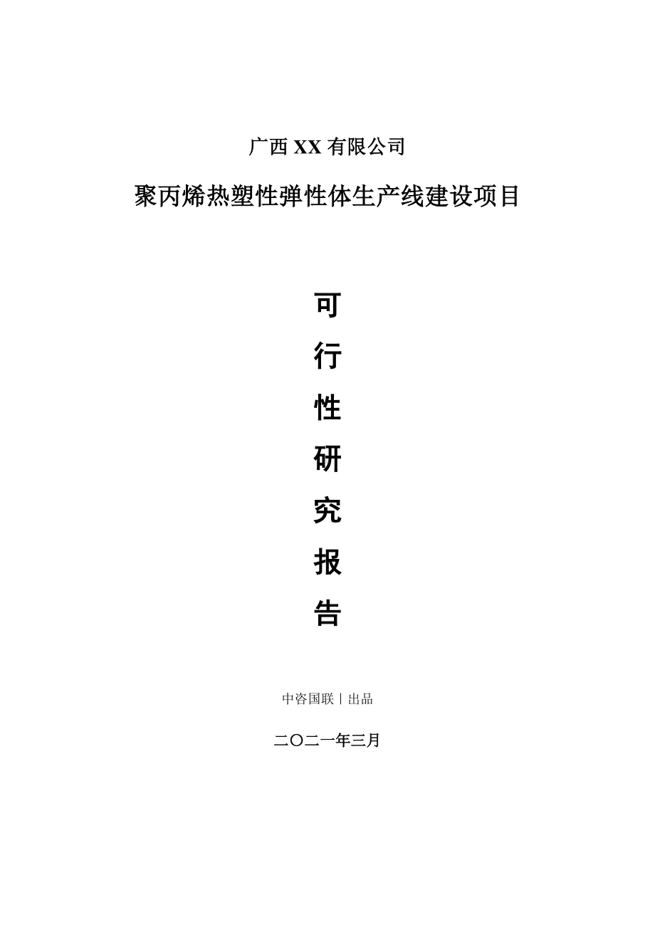 聚丙烯热塑性弹性体生产建设项目可行性研究报告.doc_第1页