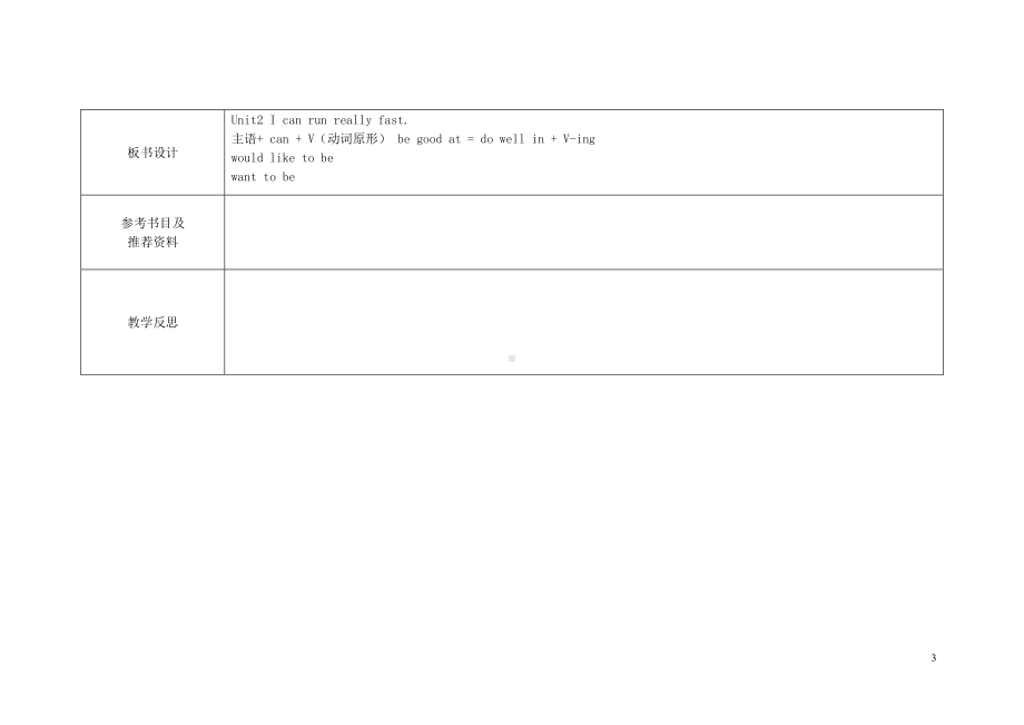 外研版七年级下册英语Moudle 2 What can you do Unit 2 I can run really fast教案1.doc_第3页