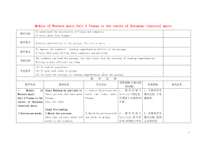 外研版七年级下册英语Module 12 Western music Unit 2 Vienna is the centre of European classical music教案.doc