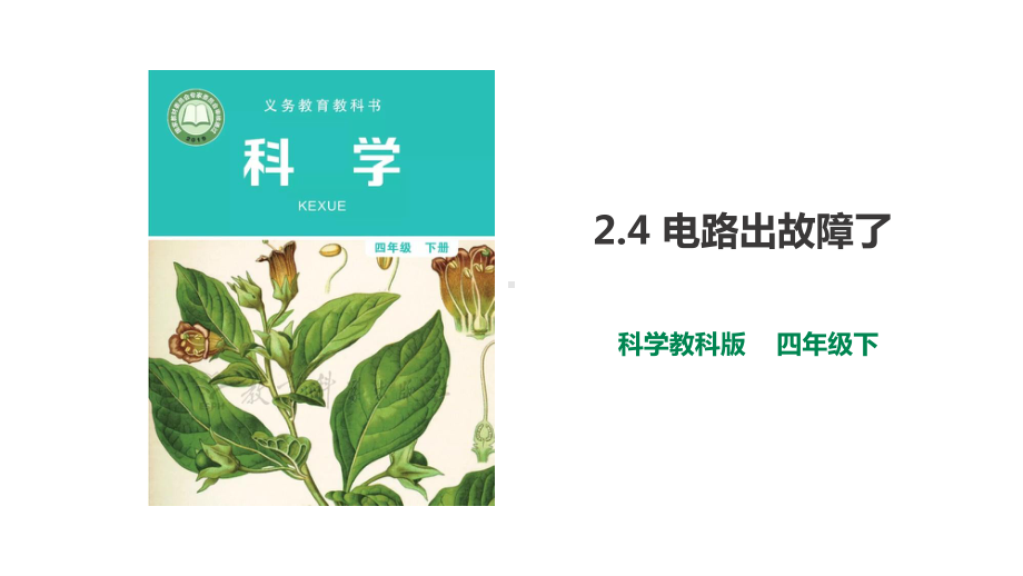 教科版科学四年级下册 2.4《电路出故障了》课件.pptx_第1页