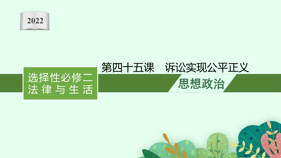 2022年（新教材）新高考政治一轮复习课件：第四十五课　诉讼实现公平正义.pptx_第1页