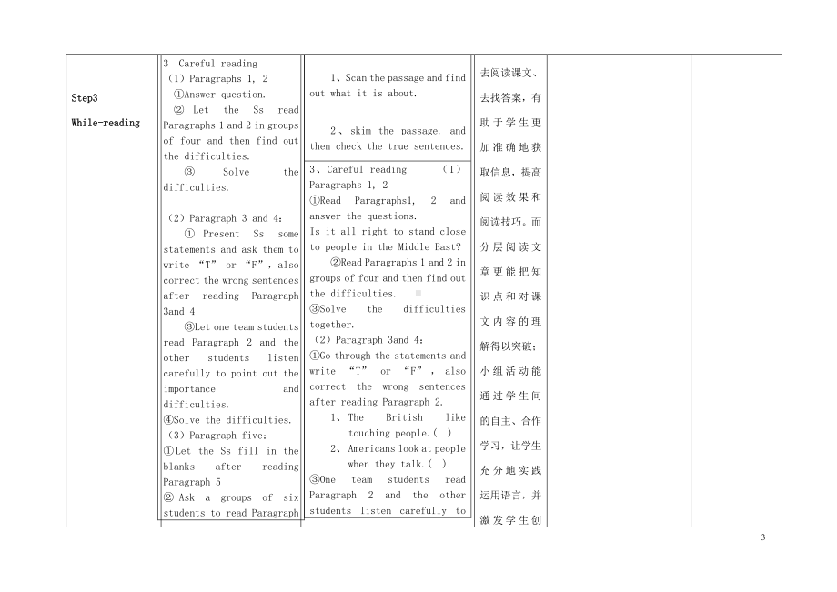 外研版七年级下册英语Module 11 body language Unit 2 Here are some ways to welcome them教案1.doc_第3页