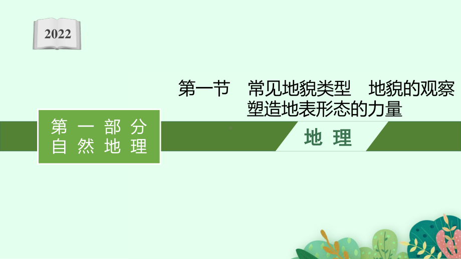 2022年（新教材人教版）新高考地理一轮复习课件：第四章　第一节　常见地貌类型　地貌的观察　塑造地表形态的力量.pptx_第1页