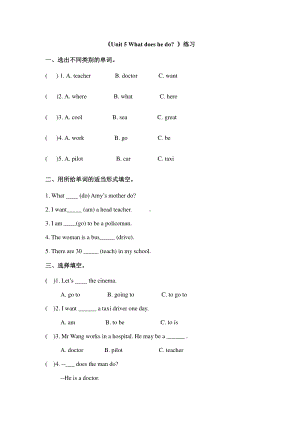 Unit 5 what does he do 同步练习1.doc