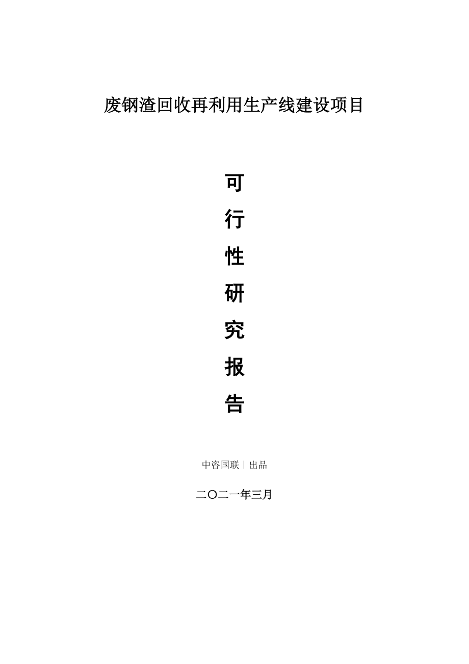 废钢渣回收再利用建设项目可行性研究报告.doc_第1页