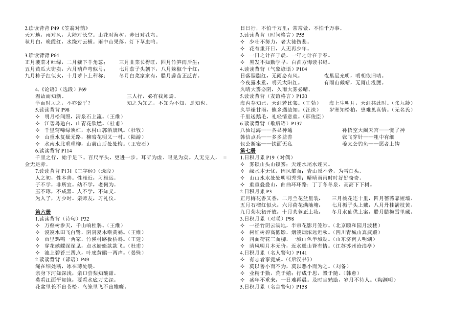 六年级语文总复习一至六年级背诵材料汇总.doc_第3页