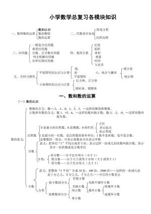 小学数学总复习知识点.doc