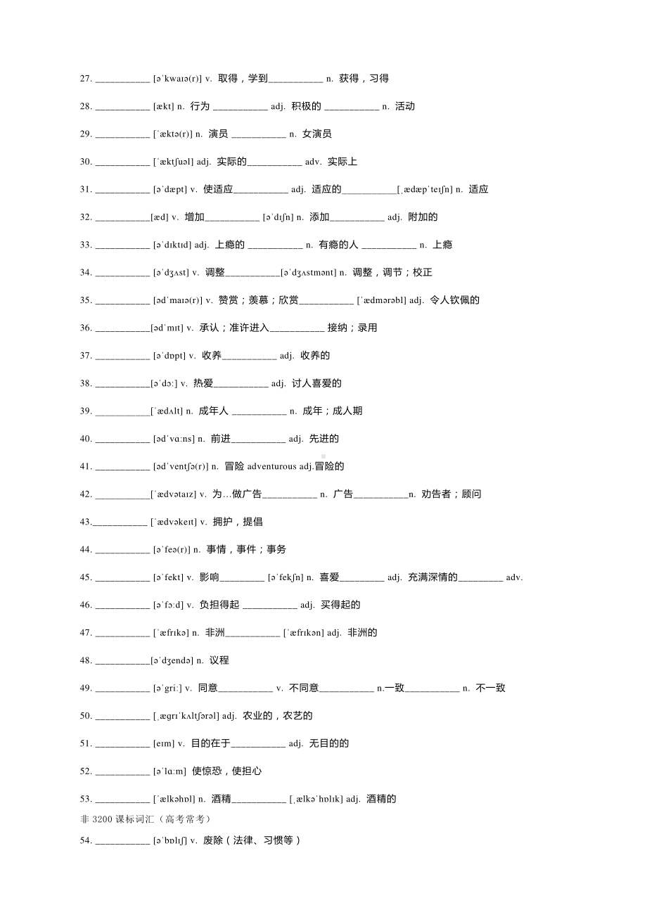 2021高考英语二轮复习精选精炼：新课标3200词汇含答案.docx_第2页