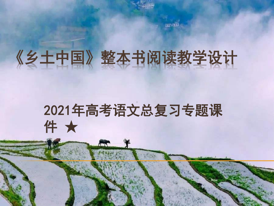 2021届高考语文总复习专题课件乡土中国整本书 课件（33张PPT）.ppt_第1页