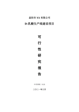 D-乳酸生产建设项目可行性研究报告.doc