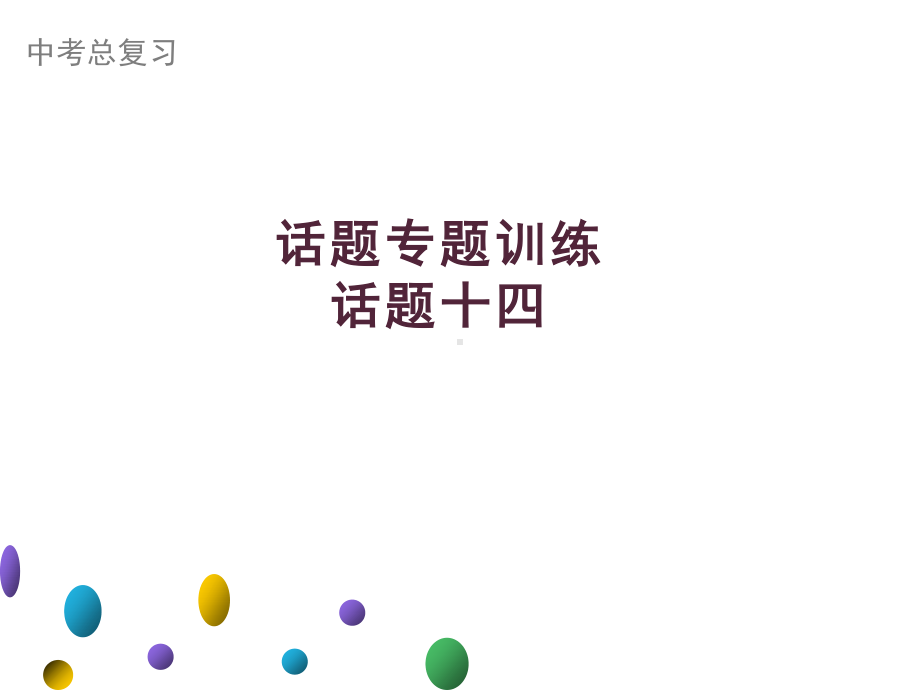 2021年广东中考英语二轮复习生活话题集训课件 话题十四　热点话题.ppt_第1页