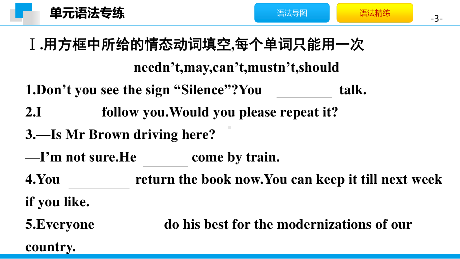 外研版九年级下册英语Module 4 模块语法专练 习题 ppt课件.pptx_第3页