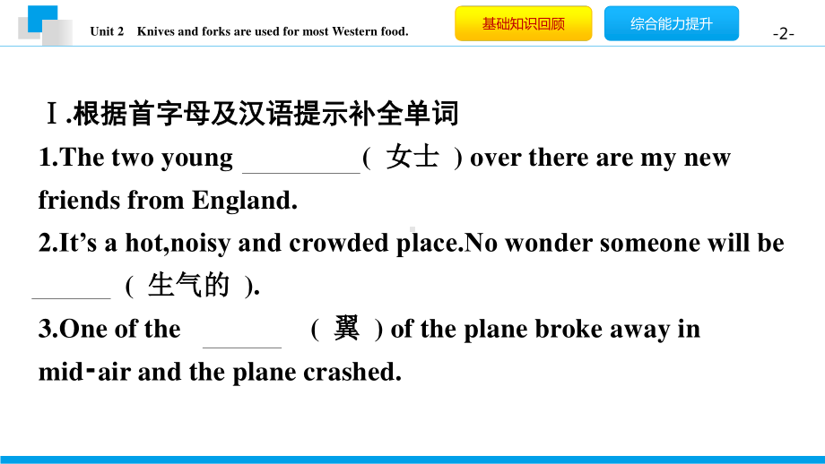 外研版九年级下册英语Module 6 Unit 2　Knives and forks are used for most Western food. 同步ppt课件.pptx_第2页