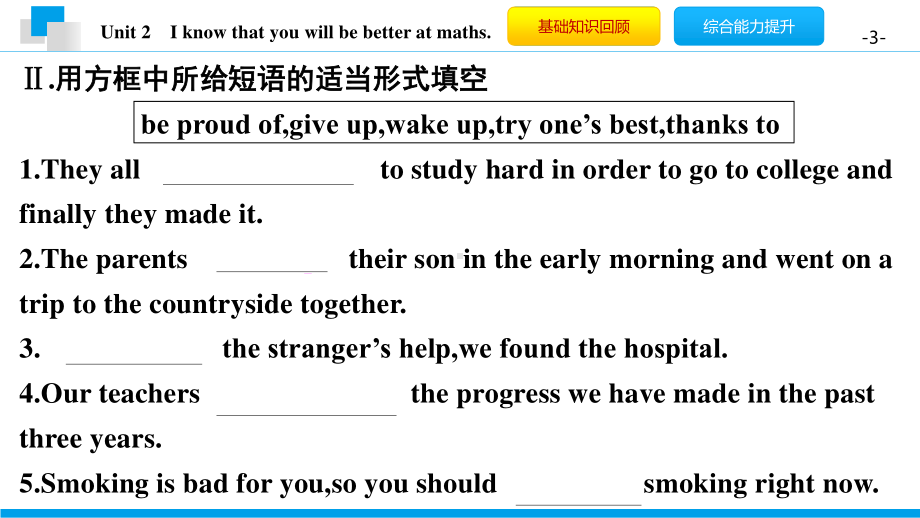 外研版九年级下册英语Module 8 Unit 2　I know that you will be better at maths. 同步ppt课件.pptx_第3页