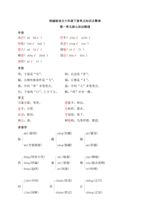 统编版语文六年级下册单元知识点整理.docx