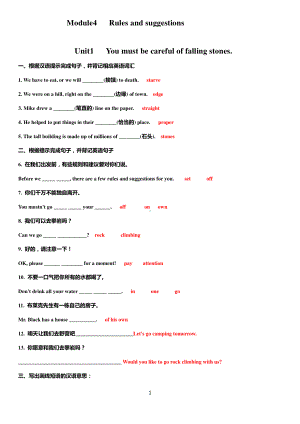 外研版九年级下册英语Module4Rules and suggestions模块练习题（含答案）.docx