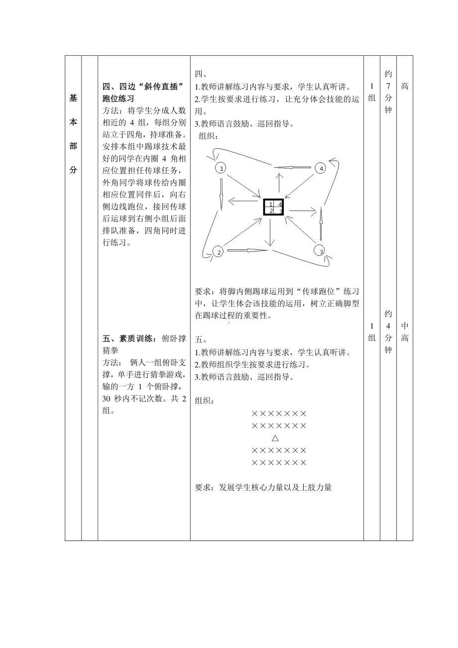 2020—2021学年人教版七年级体育全一册：第3章足球：脚内侧踢球-教案.doc_第3页