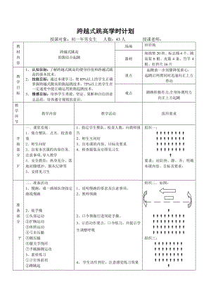 2020—2021学年人教版七年级体育全一册：第2章田径跨越式跳高-教案.doc