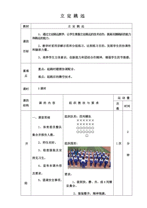 2020—2021学年人教版七年级体育全一册-第2章田径-立定跳远-教案.doc