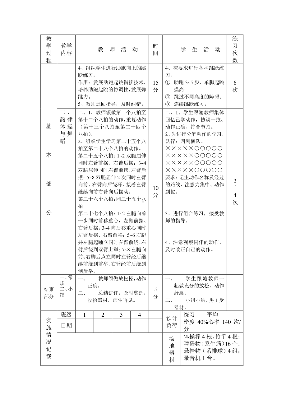 2020—2021学年人教版七年级体育全一册-第2章田径-跳跃：向上跳跃练习-教案.doc_第2页