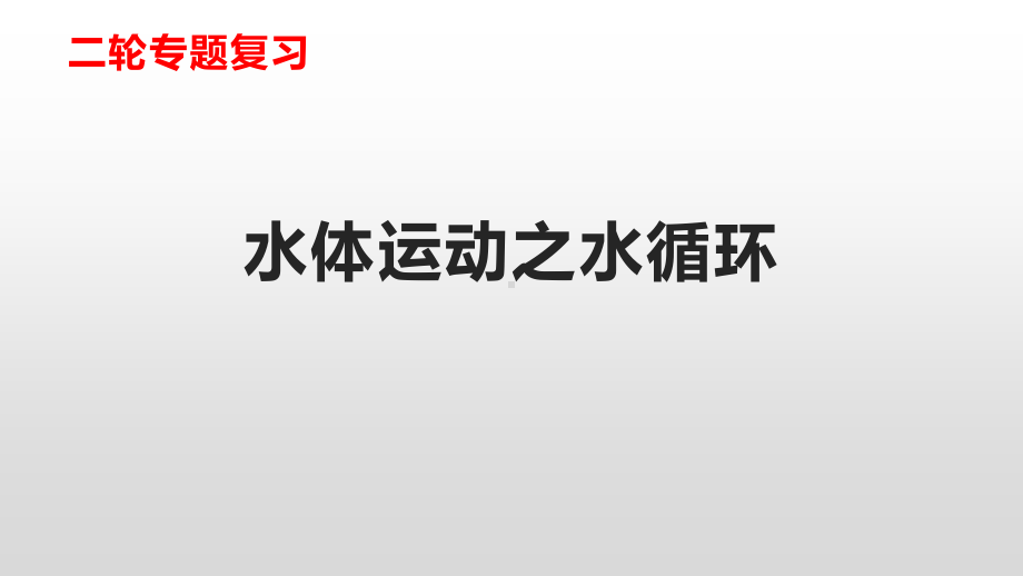 水体运动之水循环（16张）-福建省三明北大附属实验学校高中地理二轮专题复习课件.pptx_第1页