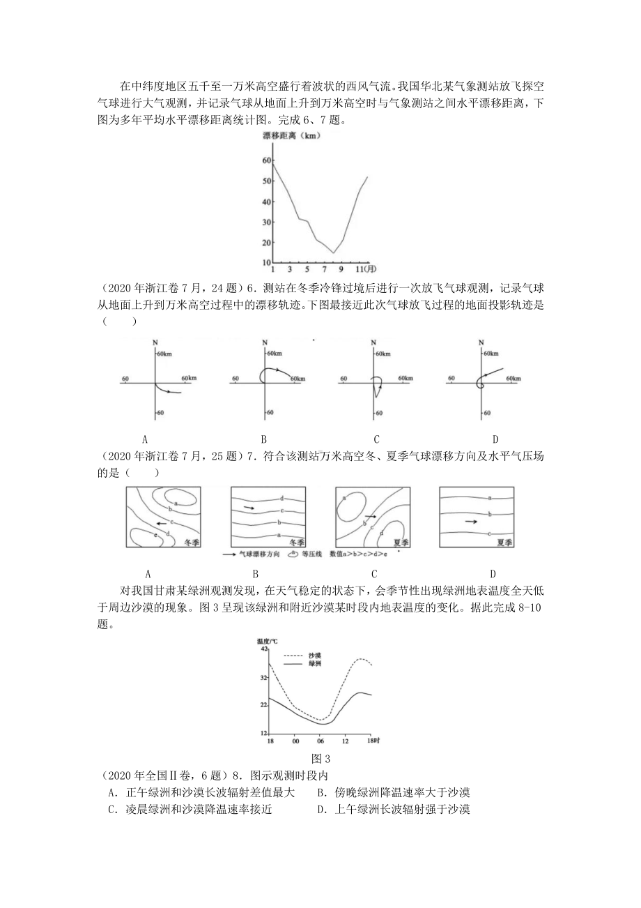 2020年高考真题大气运动汇编 含答案.docx_第2页