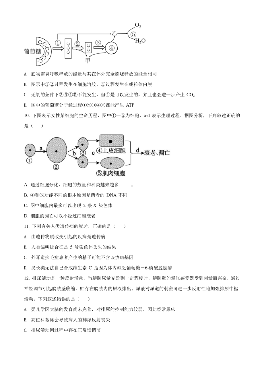 浙江省五湖联盟2021届高三上学期期末统考生物试题 Word版含解析.doc_第2页