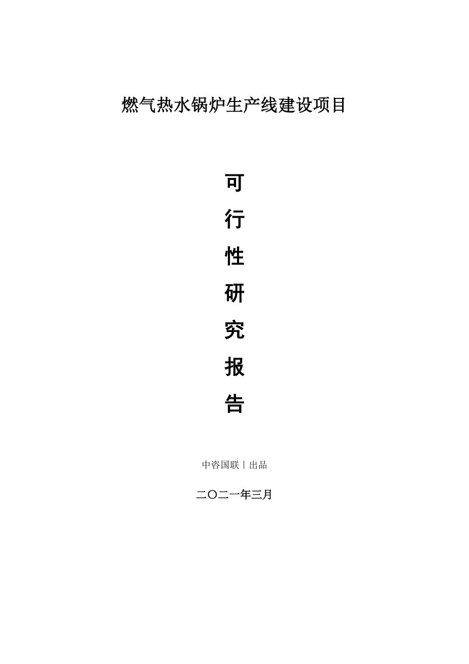 燃气热水锅炉生产建设项目可行性研究报告.doc_第1页