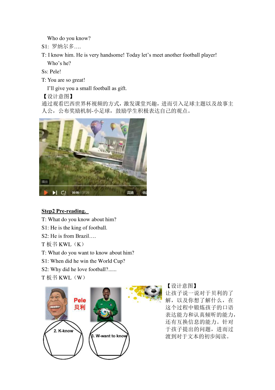 冀教版（一起）五下-Unit 3 We Love Sports-Lesson 18 A Famous Football Player-教案、教学设计--(配套课件编号：609c1).docx_第2页