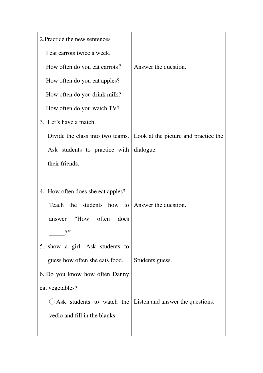 冀教版（一起）五下-Unit 4 Good Habits-Lesson 19 Eat More Vegetables and Fruit-教案、教学设计--(配套课件编号：006d8).docx_第3页