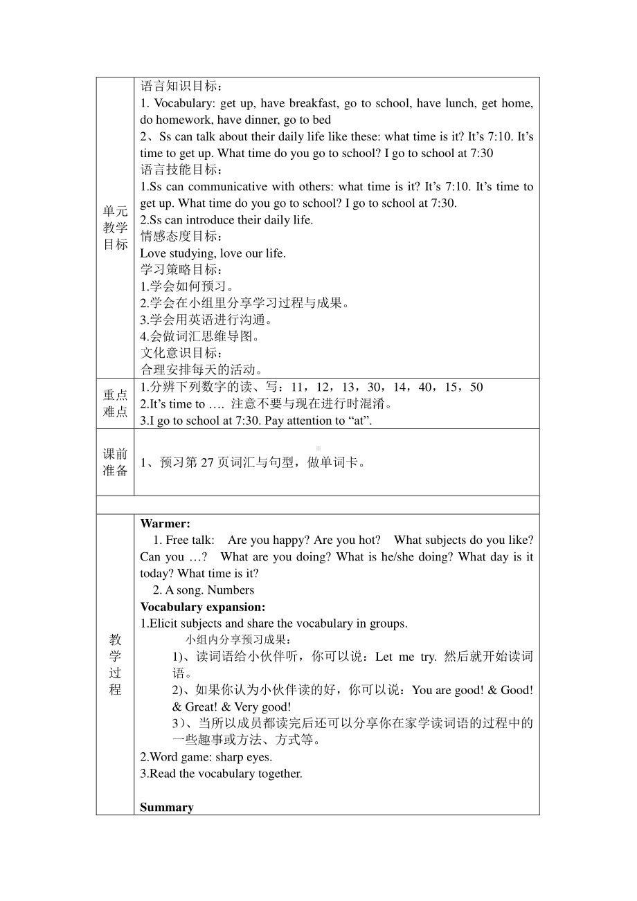 冀教版（一起）四下-Unit 1 Days and Months-Lesson 2 Days of the Week-教案、教学设计--(配套课件编号：b0b16).docx_第1页