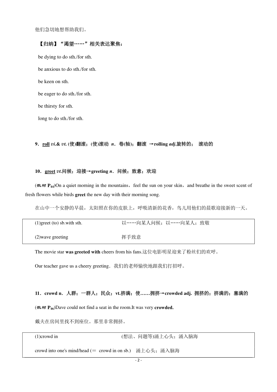 2019新人教版高中英语必修第二册Unit 4　History and Traditions Listening and Talking & Reading for Writing 知识梳理.docx_第2页