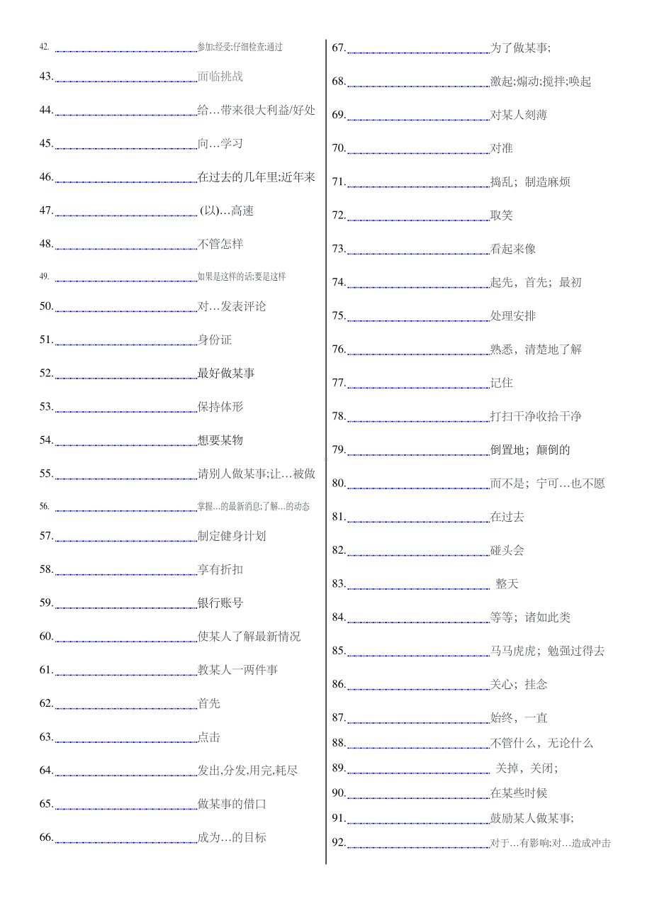 2019新人教版高中英语必修第二册Unit3 The Internet 短语归纳复习默写检测 （带答案直接打印版）.doc_第2页