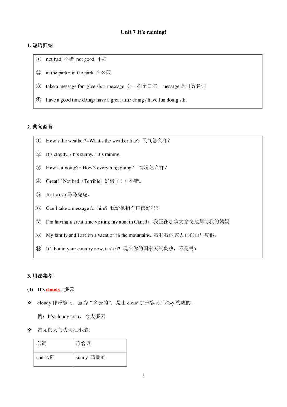 人教版七年级下册英语Unit 7 知识点语法归纳总结.docx_第1页