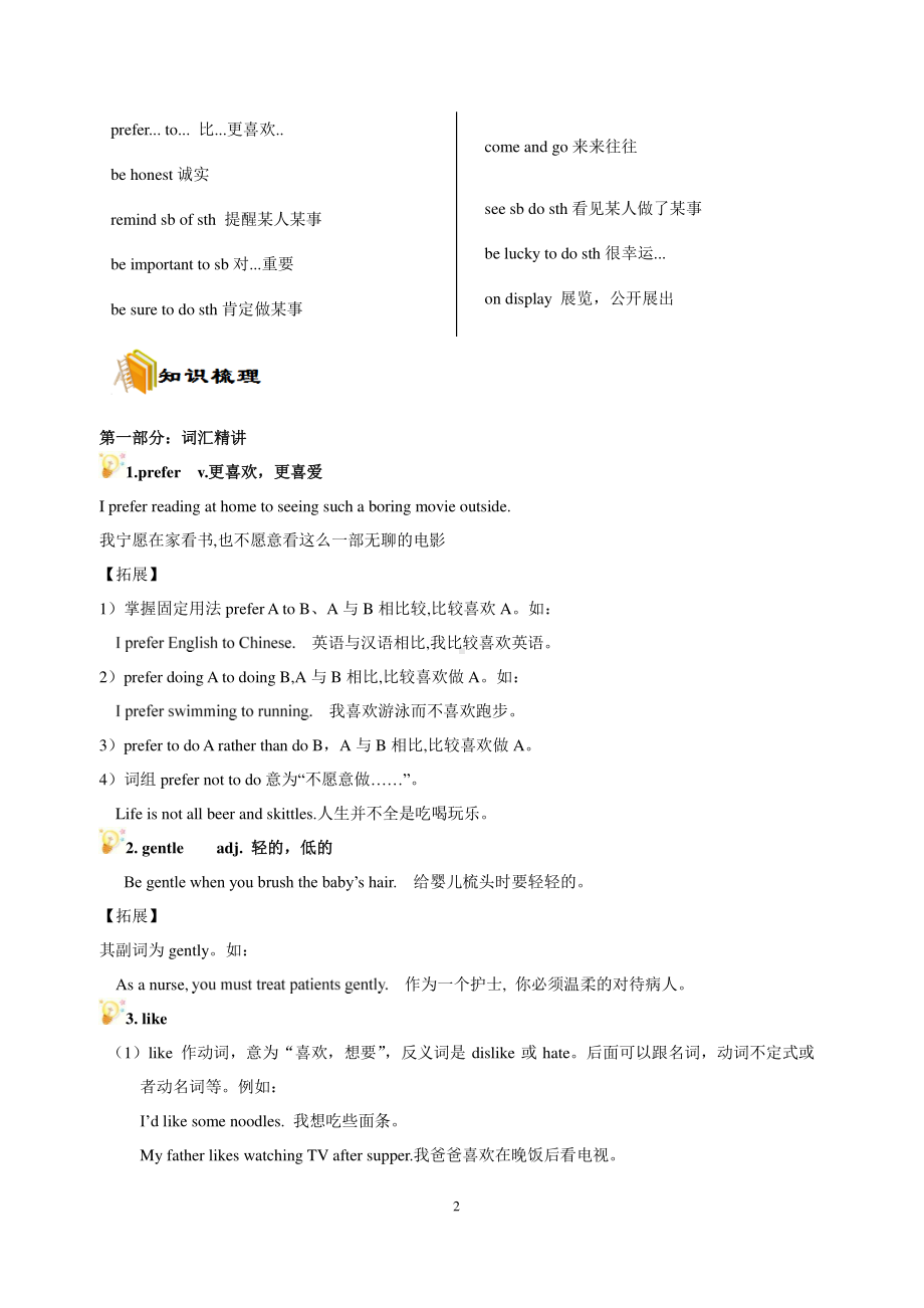 人教版九年级全册英语 Unit9知识点+练习（无答案）.doc_第2页