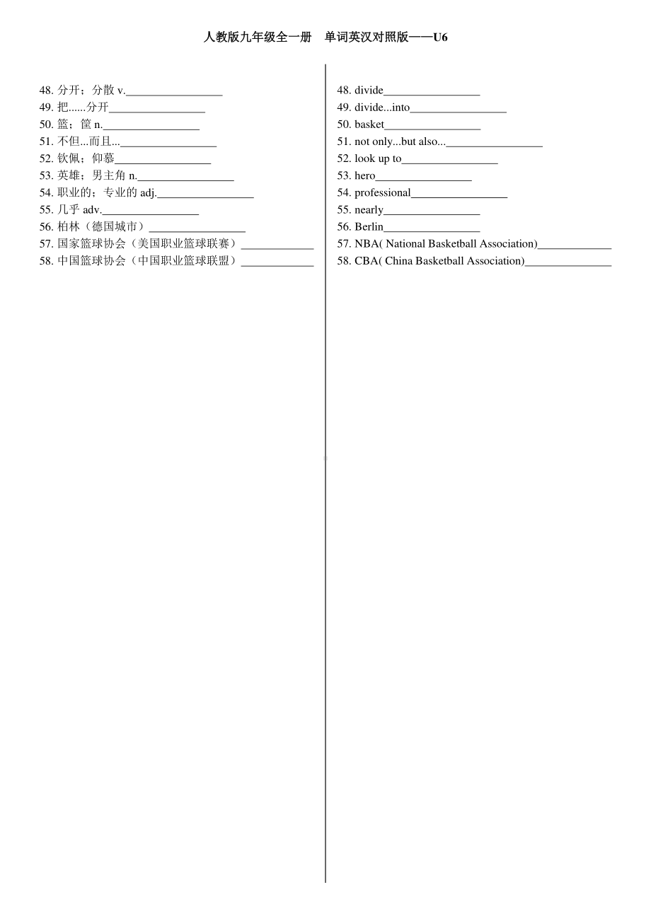 人教版新目标九年级全一册英语 单词英汉对照版-Unit6.docx_第2页